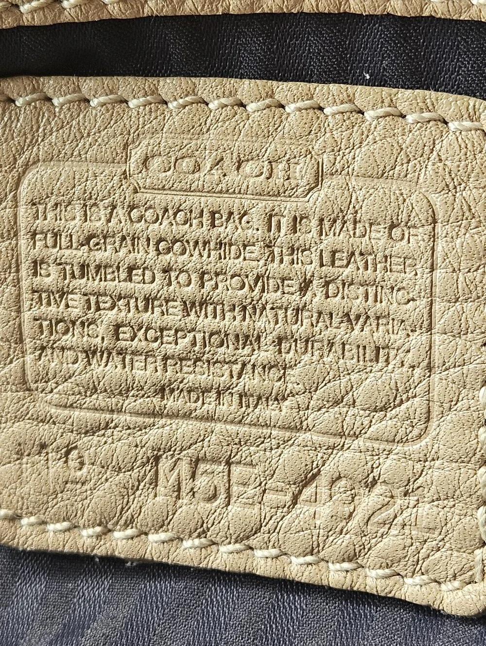 Coach Beige Leather Satchel with Removable Strap